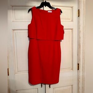 Red, Sleeveless Calvin Klein Dress